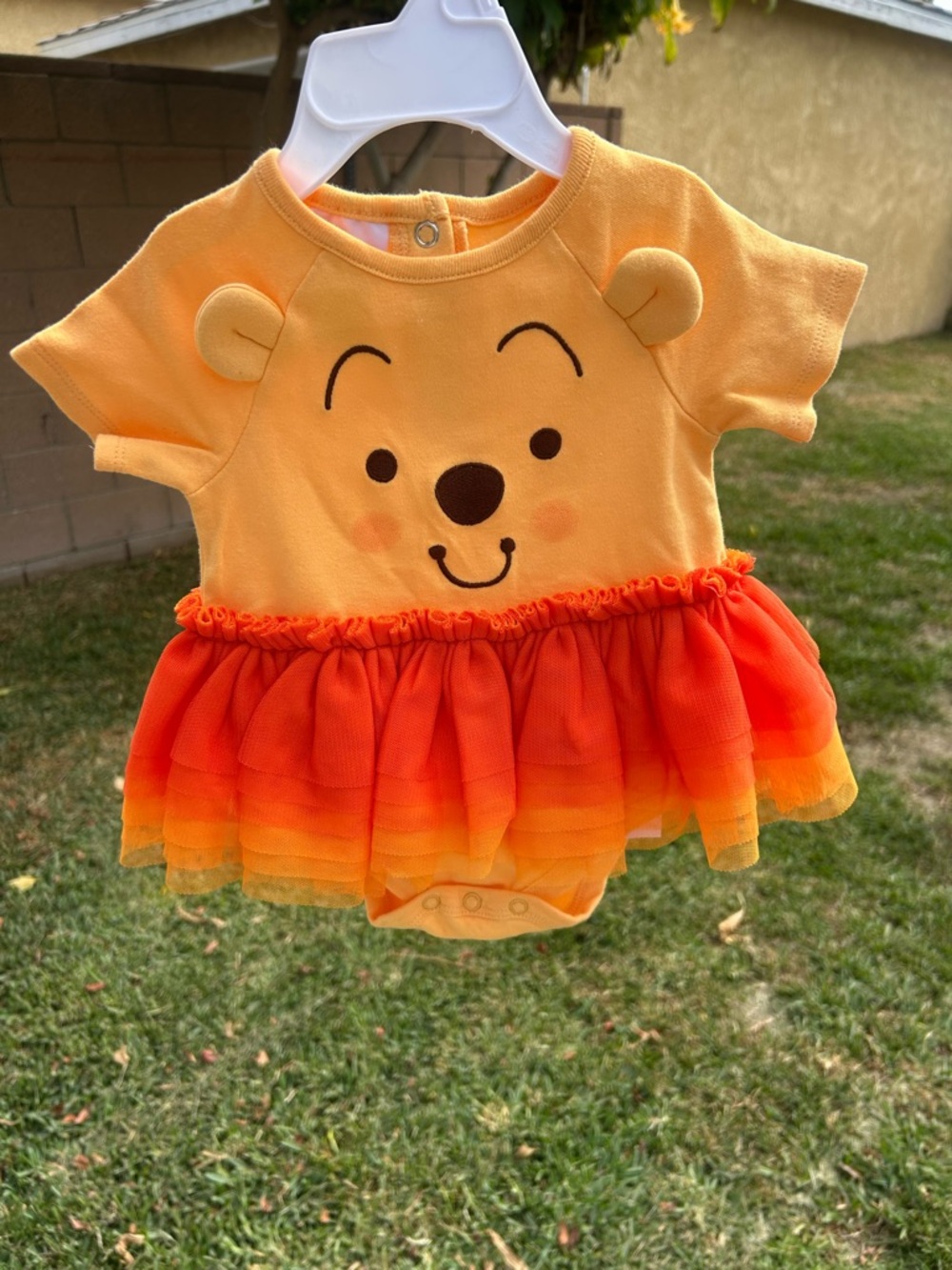 Disney Winnie the Pooh Yellow and Orange Tulle Tutu Onesie Dress